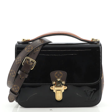 Louis Vuitton Cherrywood Handbag Vernis with Monogram Canvas BB