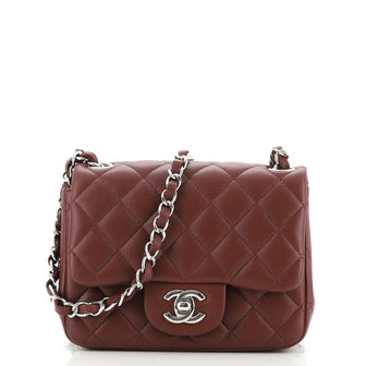 Chanel Square Classic Single Flap Bag Quilted Lambskin Mini