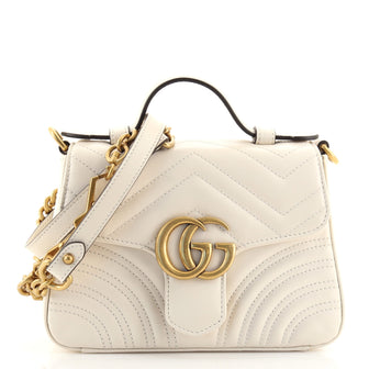 GG Marmont Top Handle Flap Bag Matelasse Leather Mini