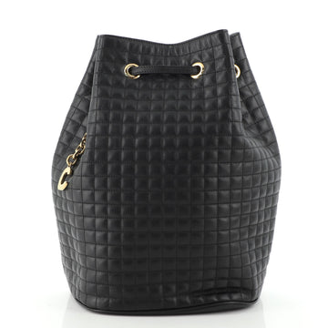 Celine C Charm Bucket Backpack Quilted Leather Small