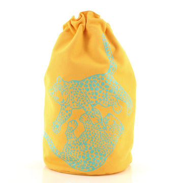 Hermes Sac Polochon Drawstring Backpack Canvas