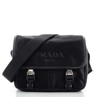 Prada Logo Messenger Bag Tessuto Small