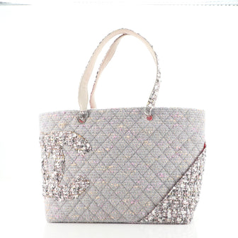 Chanel Cambon Tote Quilted Tweed Large
