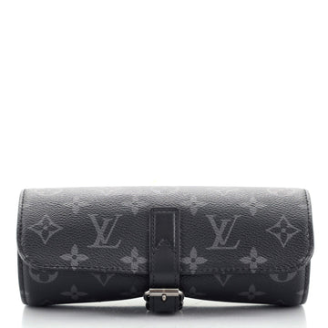 Louis Vuitton 3 Watch Case Monogram Eclipse Canvas