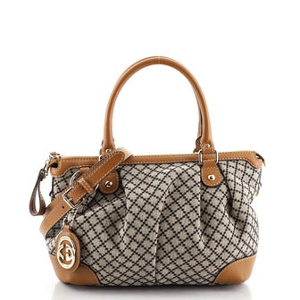 Gucci Sukey Top Handle Satchel Diamante Canvas Medium