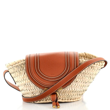 Chloe Marcie Basket Bag Raffia and Leather Small