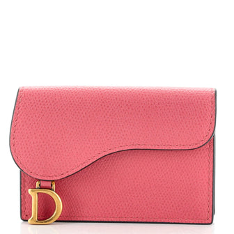 Christian Dior Saddle Card Case Leather