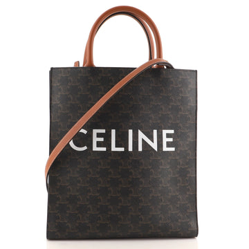 Celine Vertical Cabas Tote Triomphe Coated Canvas Small