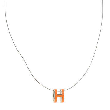 Hermes Pop H Pendant Cord Necklace Metal and Enamel