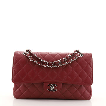 Chanel Vintage Classic Double Flap Bag Quilted Caviar Medium
