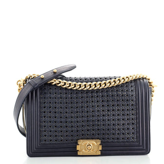 Chanel Boy Flap Bag Braided Sheepskin New Medium