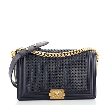 Chanel Boy Flap Bag Braided Sheepskin New Medium