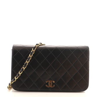 Chanel Vintage Full Flap Bag Quilted Lambskin Small