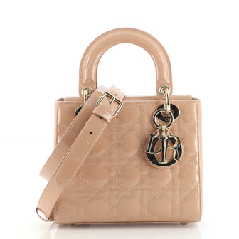 Christian Dior Lady Dior Bag Cannage Quilt Patent Small
