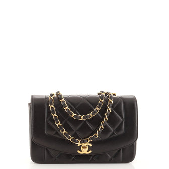 Chanel Vintage Diana Flap Bag Quilted Lambskin Small