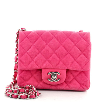 Chanel Square Classic Single Flap Bag Quilted Matte Caviar Mini