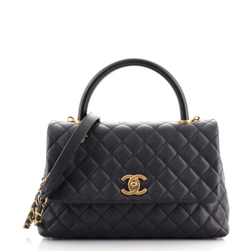 Chanel Coco Top Handle Bag Quilted Caviar Small