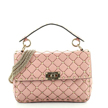 Valentino Rockstud Spike Flap Bag Quilted Leather Medium