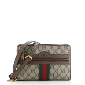 Gucci Ophidia Double Zip Crossbody Bag GG Coated Canvas Small