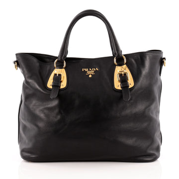 Prada Convertible Belted Satchel Soft Calfskin Large