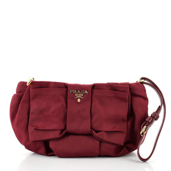 Prada Bow Wristlet Pouch Tessuto Small