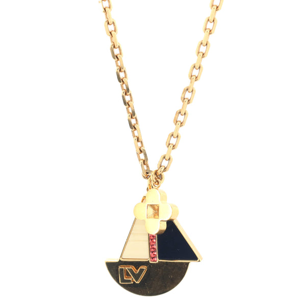 Louis Vuitton Goldtone Metal/Crystal Float Your Own Boat Necklace
