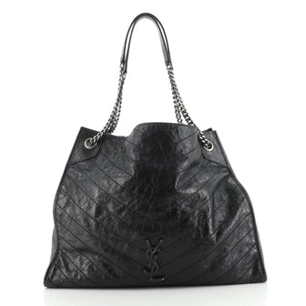 Saint Laurent Niki Shopping Tote Matelasse Chevron Leather Large