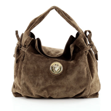 Gucci Hysteria Fold Over Hobo Suede Medium