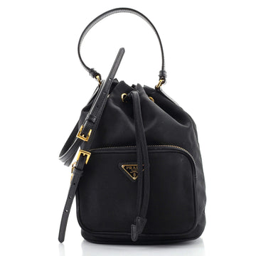 Prada Drawstring Bucket Bag Tessuto Small