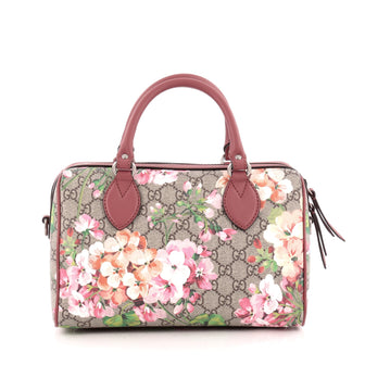 Gucci Convertible Boston Bag Blooms Print GG Coated