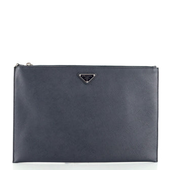 Prada Logo Pouch Saffiano Leather Large