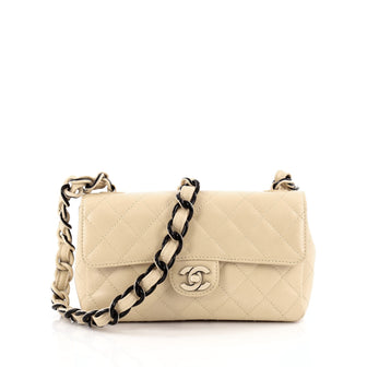 Chanel Vintage Resin Chain CC Flap Bag Quilted Lambskin Small