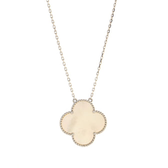 Van Cleef & Arpels Magic Alhambra Pendant Necklace 18K White Gold and Mother of Pearl
