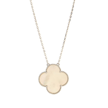 Van Cleef & Arpels Magic Alhambra Pendant Necklace 18K White Gold and Mother of Pearl