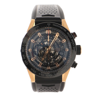 Tag Heuer Carrera Calibre Heuer 01 Skeleton Chronograph Automatic Watch Titanium with PVD Rose Gold with Rubber 45