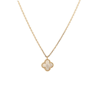 Van Cleef & Arpels Sweet Alhambra Pendant Necklace 18K Yellow Gold and Mother of Pearl