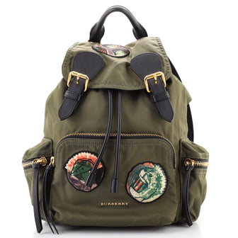 Burberry Rucksack Backpack Patch Embellished Nylon Medium