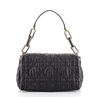 Christian Dior Delidior Chain Shoulder Bag Cannage Quilt Leather Medium