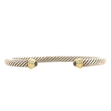 David Yurman Cable Classic Bracelet Sterling Silver with 14k Yellow Gold and Prasiolite 5mm