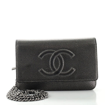 Chanel Timeless Wallet on Chain Caviar