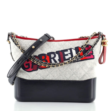 Chanel Gabrielle Logo Hobo Quilted Felt and Calfskin Medium