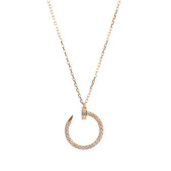 Cartier Juste Un Clou Pendant Necklace 18K Rose Gold and Pave Diamonds