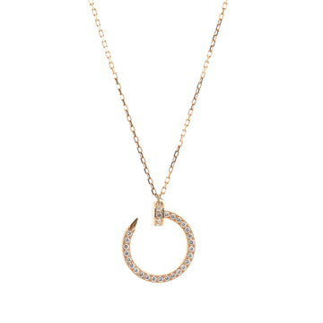 Cartier Juste Un Clou Pendant Necklace 18K Rose Gold and Pave Diamonds