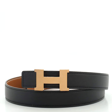 Hermes Constance Reversible Belt Leather with Guilloche Hardware Thin