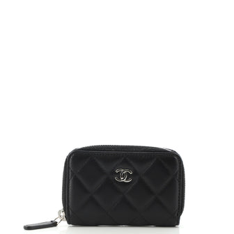 Chanel CC Zip Coin Purse Quilted Lambskin Small