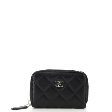 Chanel CC Zip Coin Purse Quilted Lambskin Small
