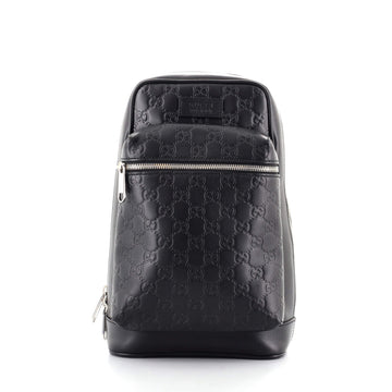 Gucci Signature Slim Crossbody Bag Guccissima Leather Small