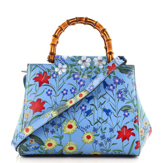 Gucci Nymphaea Tote Floral Printed Leather Small