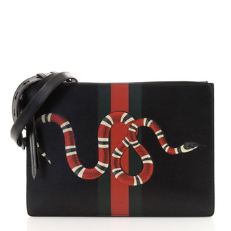 Gucci Messenger Bag Snake Printed Leather Large