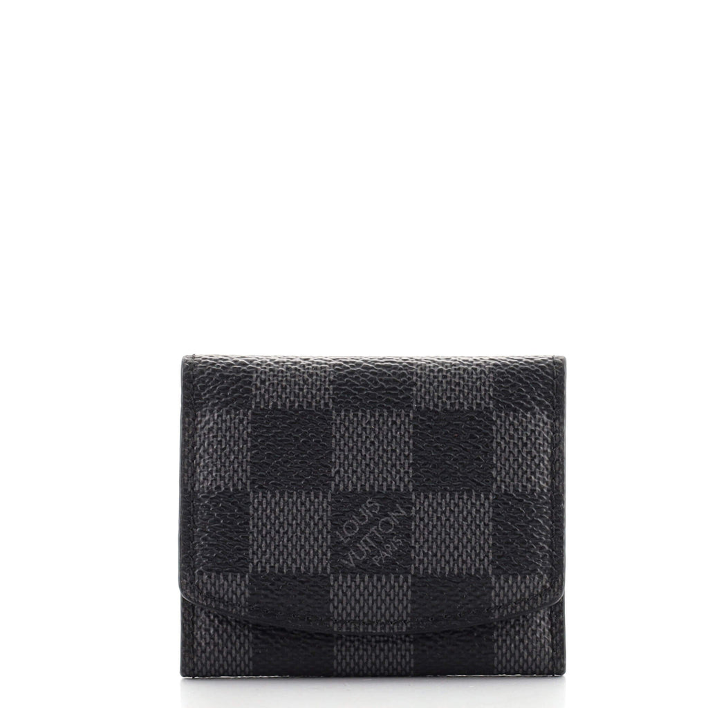 Louis Vuitton Cufflinks Case Damier Graphite Black 21663322